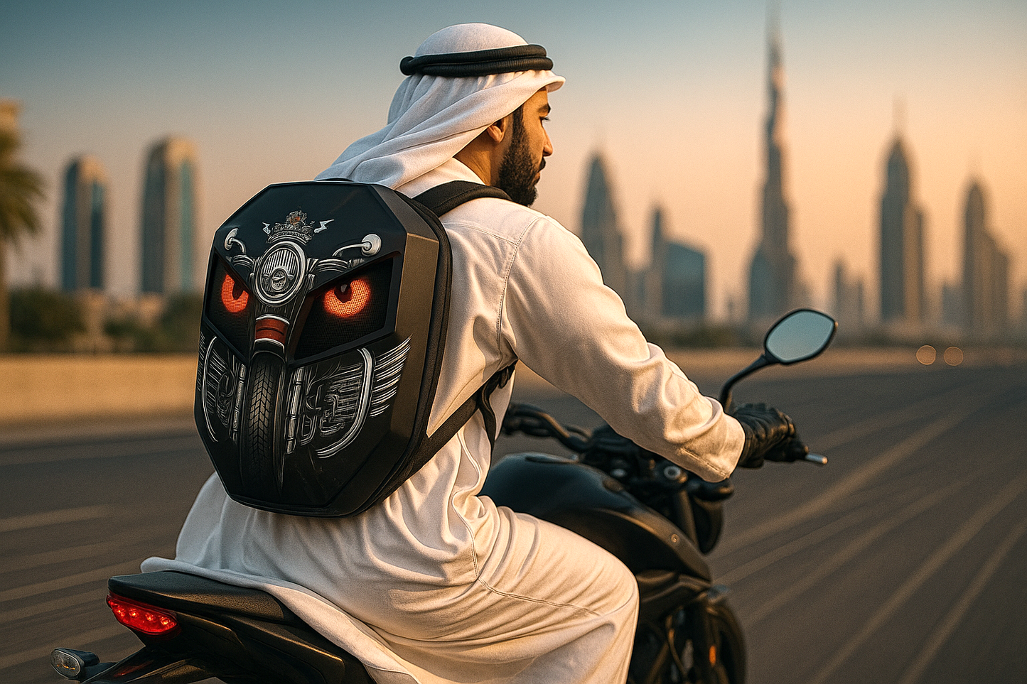 CRONY Iron Man Water transfer Crown LED Display Backpack Upgrade Iron Man LED Backpack Screen Knight Motorcycle Backpack Cool Travel Bag Scooter Bag -2