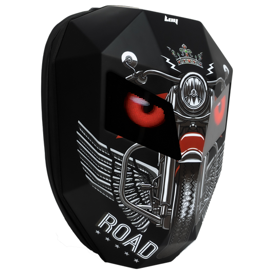 CRONY Iron Man Water transfer Crown LED Display Backpack Upgrade Iron Man LED Backpack Screen Knight Motorcycle Backpack Cool Travel Bag Scooter Bag -2