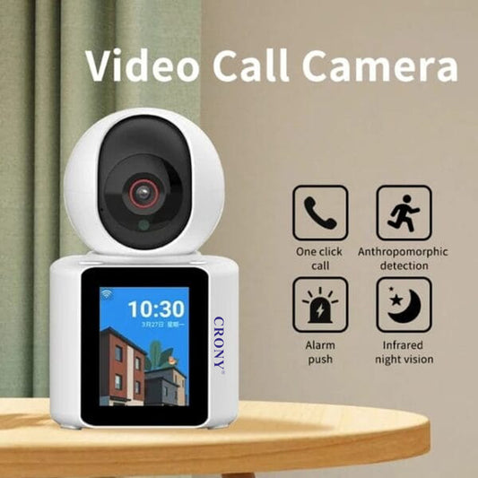 CRONY C30+ Video Calling Camera 2K WIFI Smart Home Security Camera with 1080P Display Real Time Intercom Two Way Audio Night Vision for Baby Monitor and Elderly Care