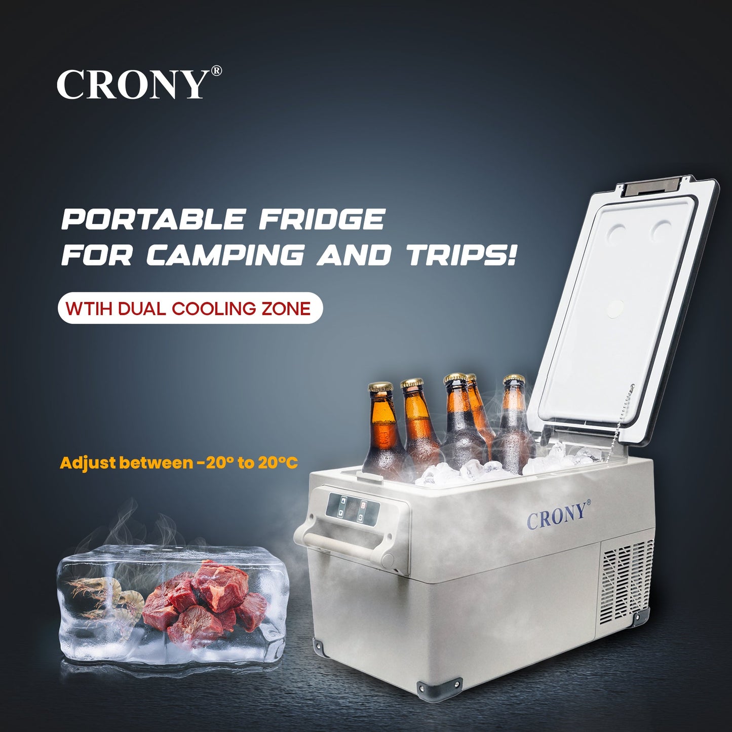 CRONY CF35 Portable Car Refrigerator camping freezer electric cooler best