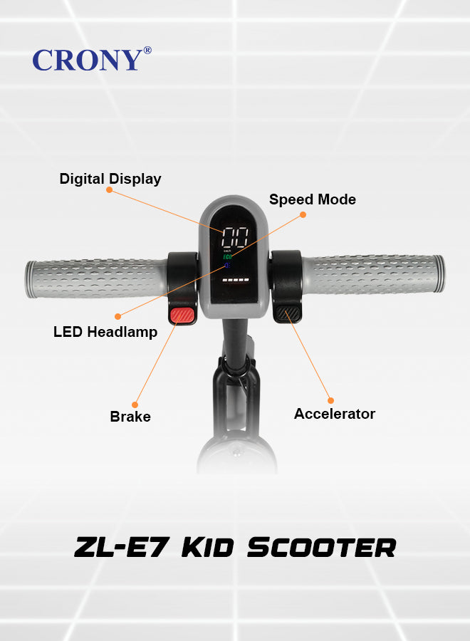 CRONY ZL-E7 Kids Electric Scooter with Speaker Foldable Lightweight Frame with Vacuum Tires