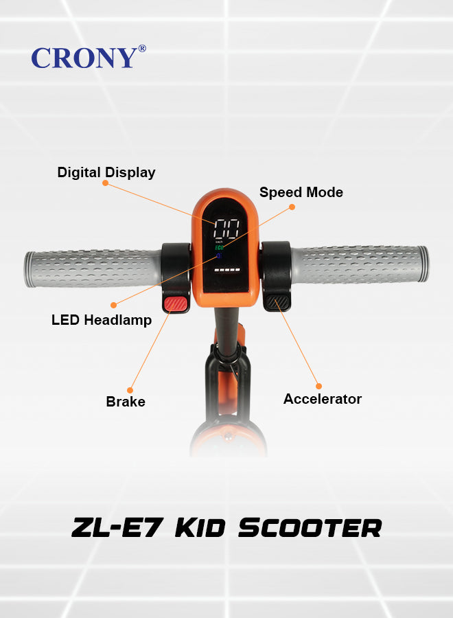CRONY ZL-E7 Kids Electric Scooter with Speaker Foldable Lightweight Frame with Vacuum Tires