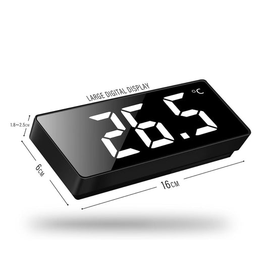 CRONY GH0712 White Electronic Clock Digital Alarm Clock LED Digital Alarm Clock Mirror Table Clock USB Cable Alarm Clock End Alarm 12/24 Hours Snooze Voice Control Temperature Display