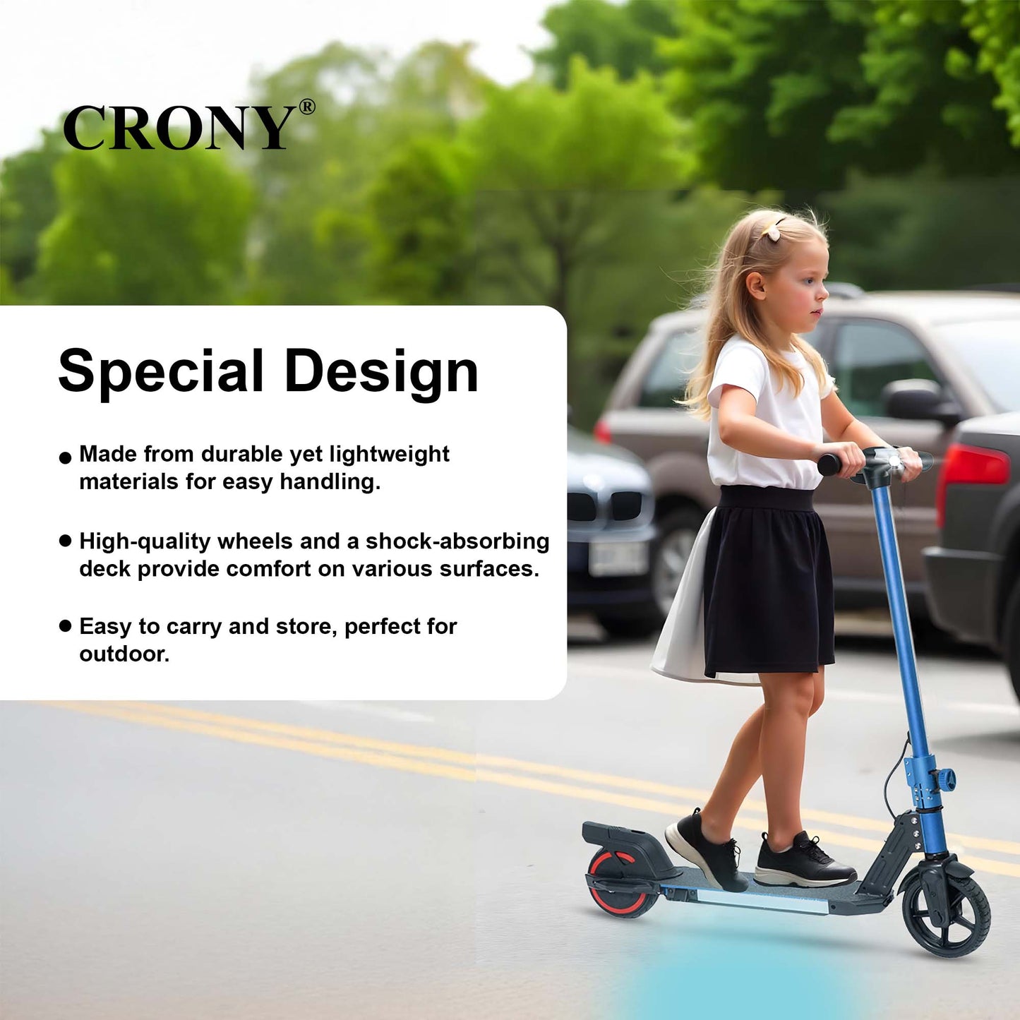 CRONY S31 Kids Electric Scooter With LED colored lights