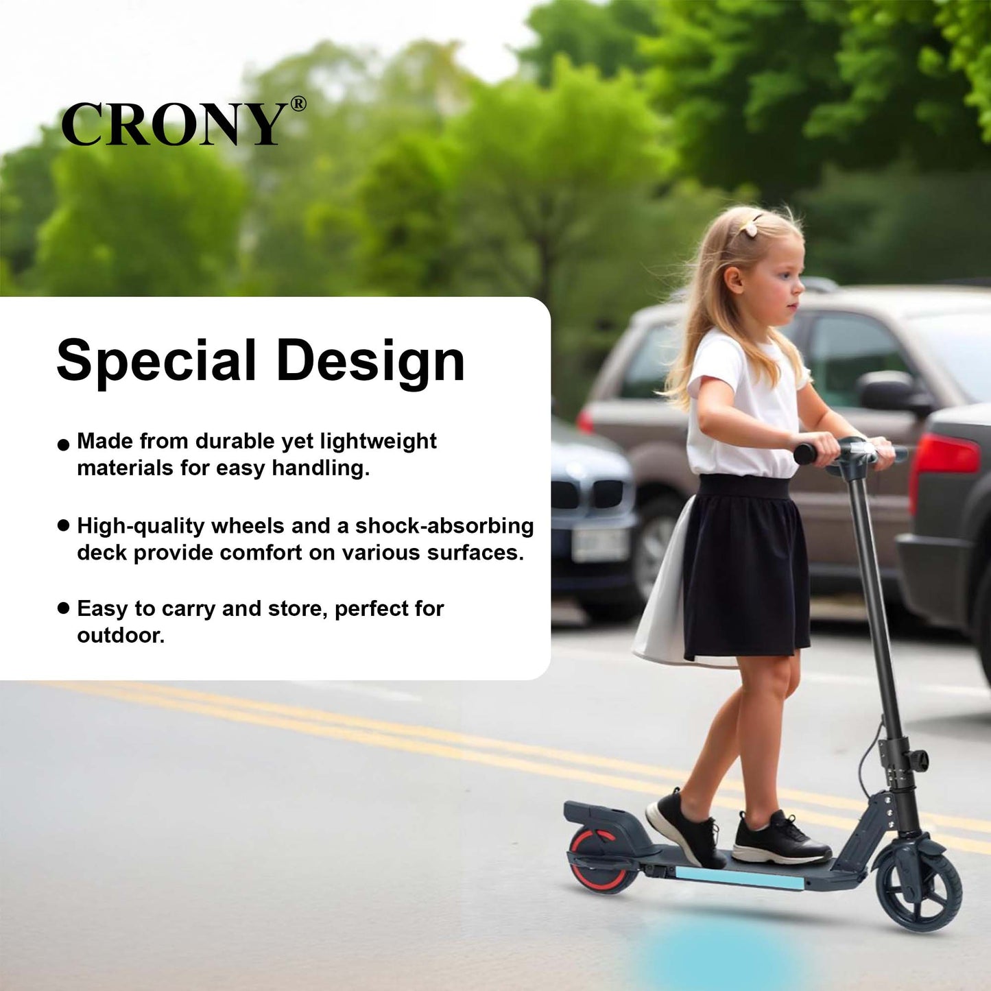 CRONY S31 Kids Electric Scooter With LED colored lights