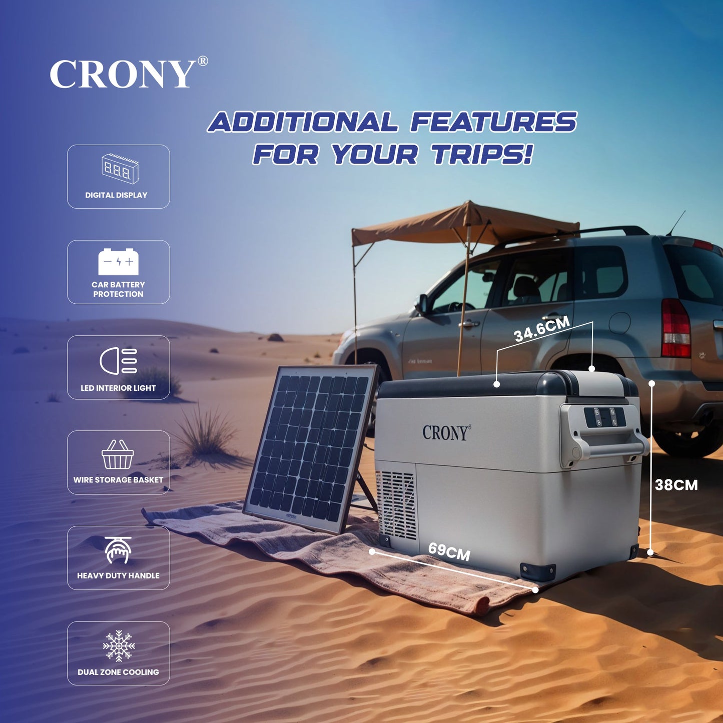 CRONY CF35 Portable Car Refrigerator camping freezer electric cooler best