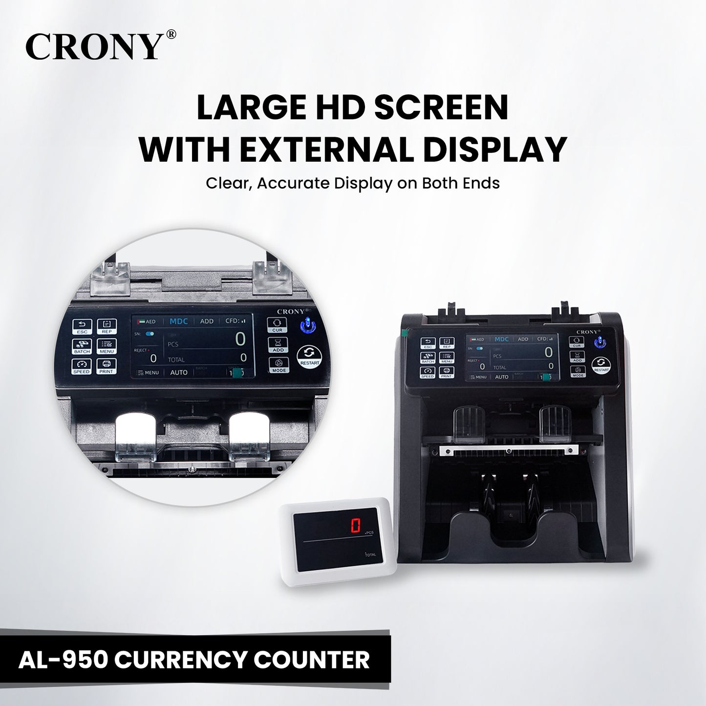 CRONY Banknote Verifiers AL-950 Multi Currency Mix Value Money sorter Pocket Money Counter and Sorter