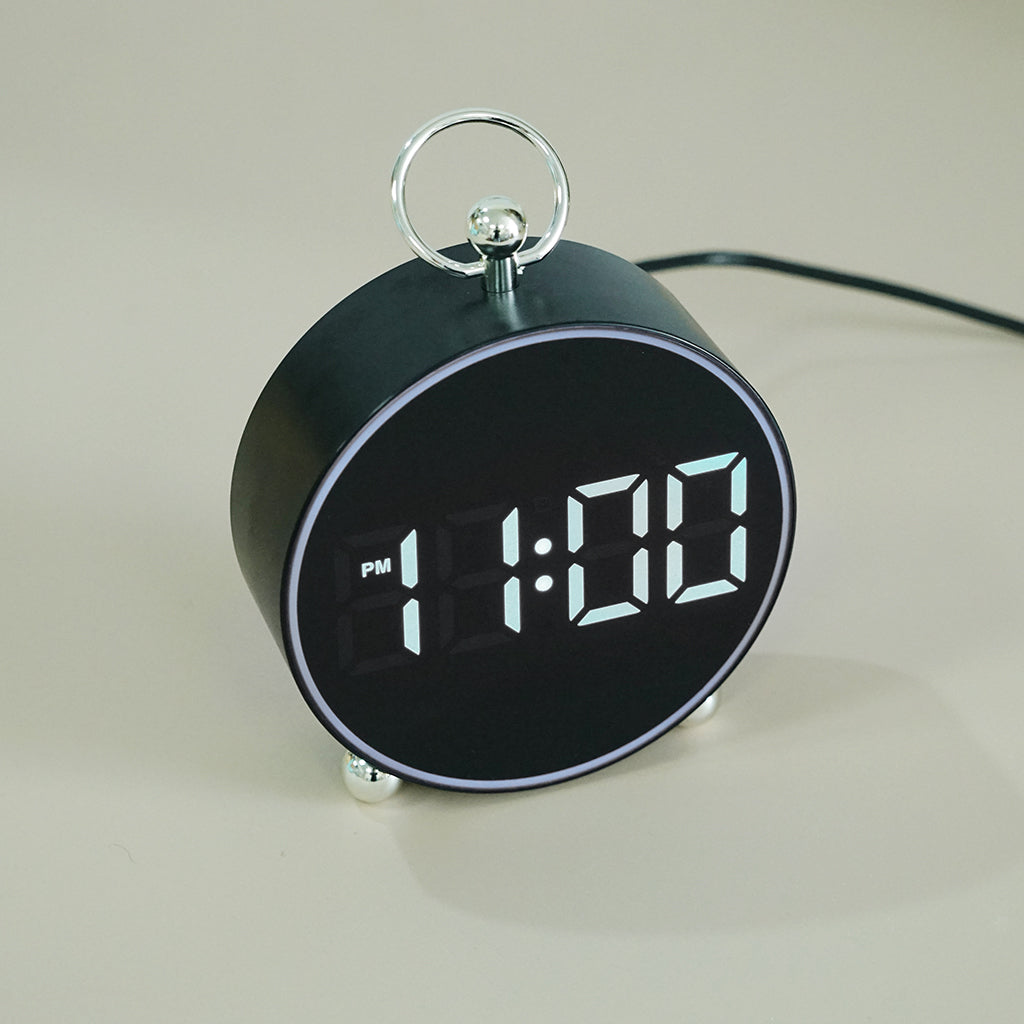 CRONY 8025 Electronic Clock Date Temperature Display Alarm Clocks With Atmosphere Light Voice-activated LED Digital Table Clock