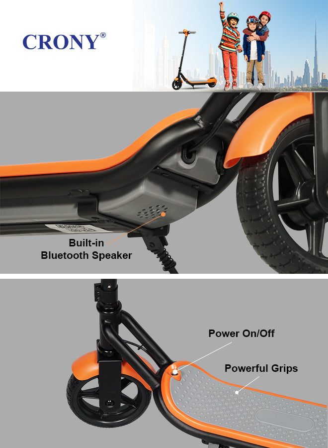 CRONY ZL-E7 Kids Electric Scooter with Speaker Foldable Lightweight Frame with Vacuum Tires