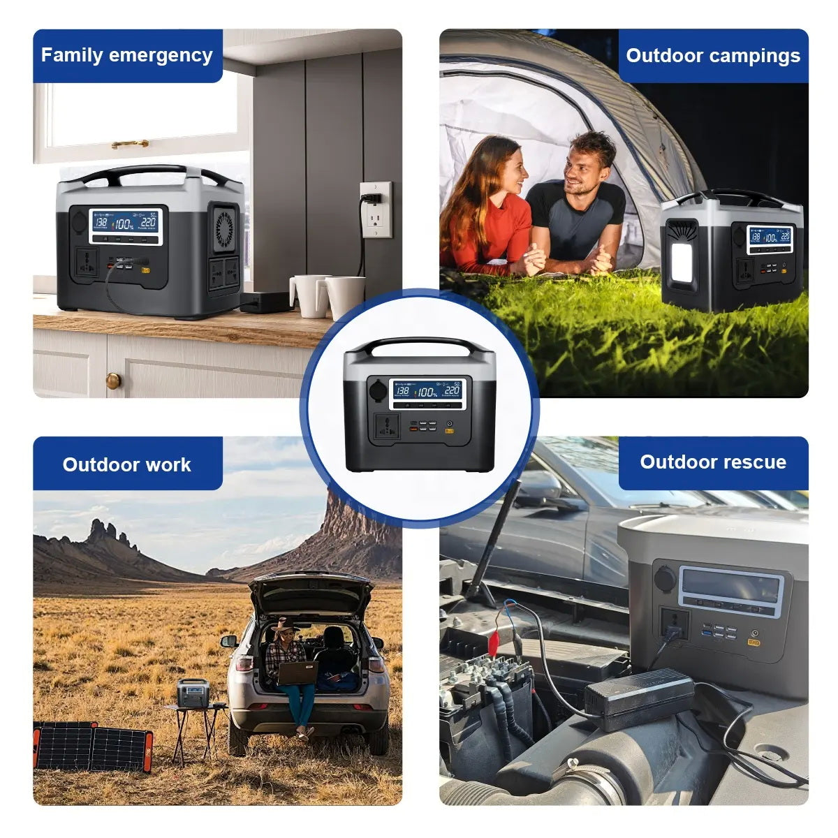 CRONY BS800+ Portable Power Station 800W Portable Power Station Large Capacity Fast Charging Multi-Protection for Outdoor Emergency