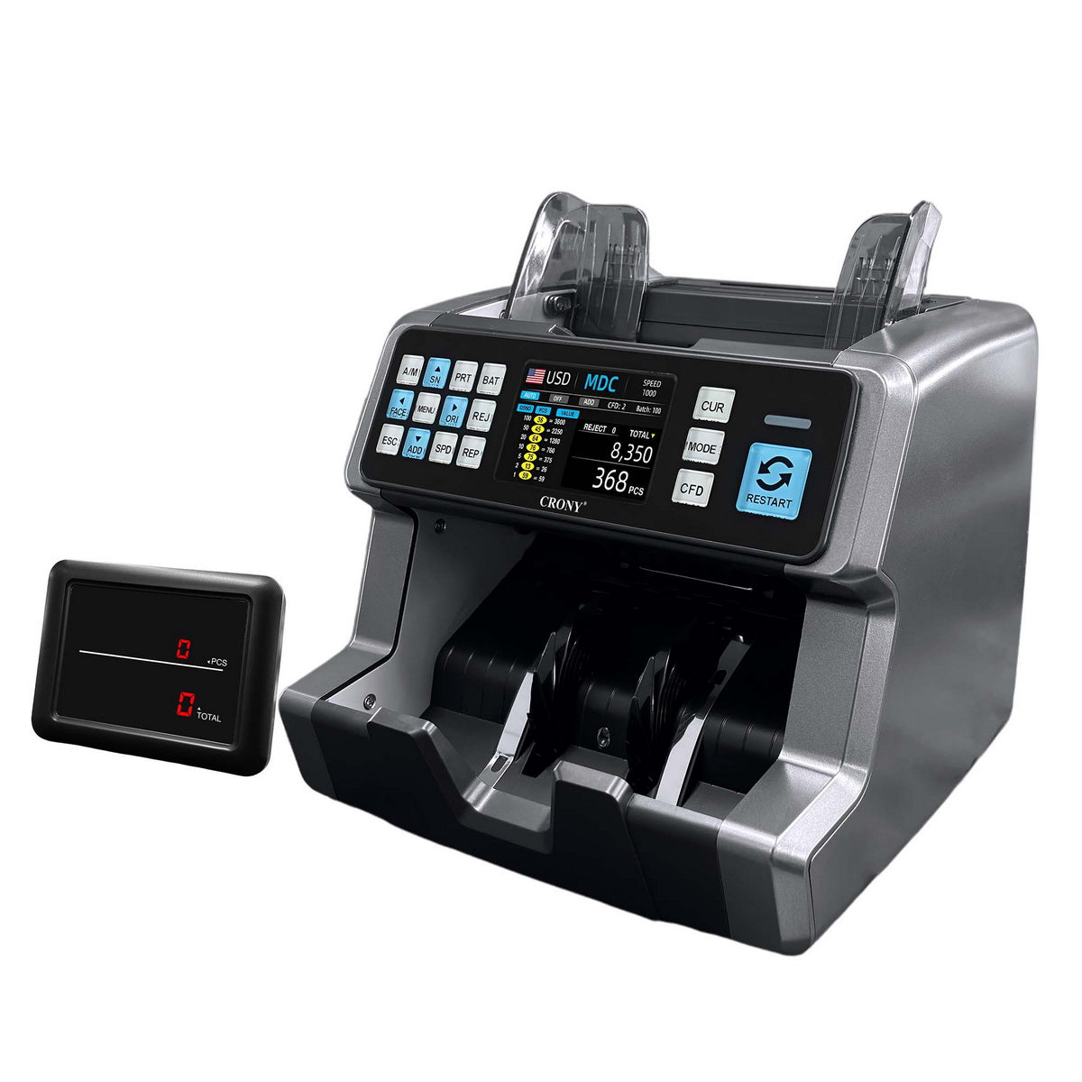 CRONY AL-9201 Money Counter Bill Counter with UV MG IR CIS Detection 1200pcs/min