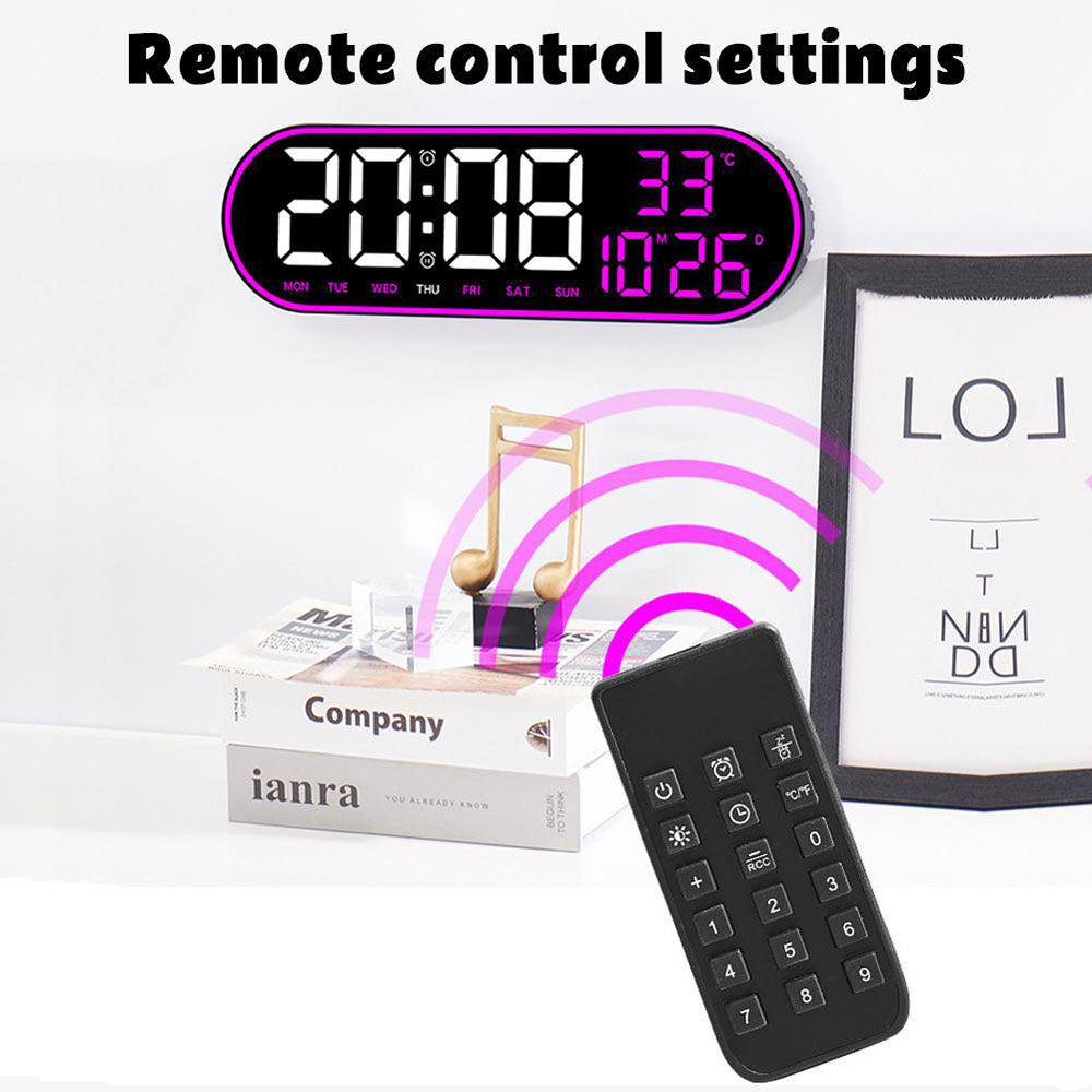 CRPONY 8021 Electronic Clock Display 5 Adjustable Brightness Wall Clock For Home Farmhouse Office