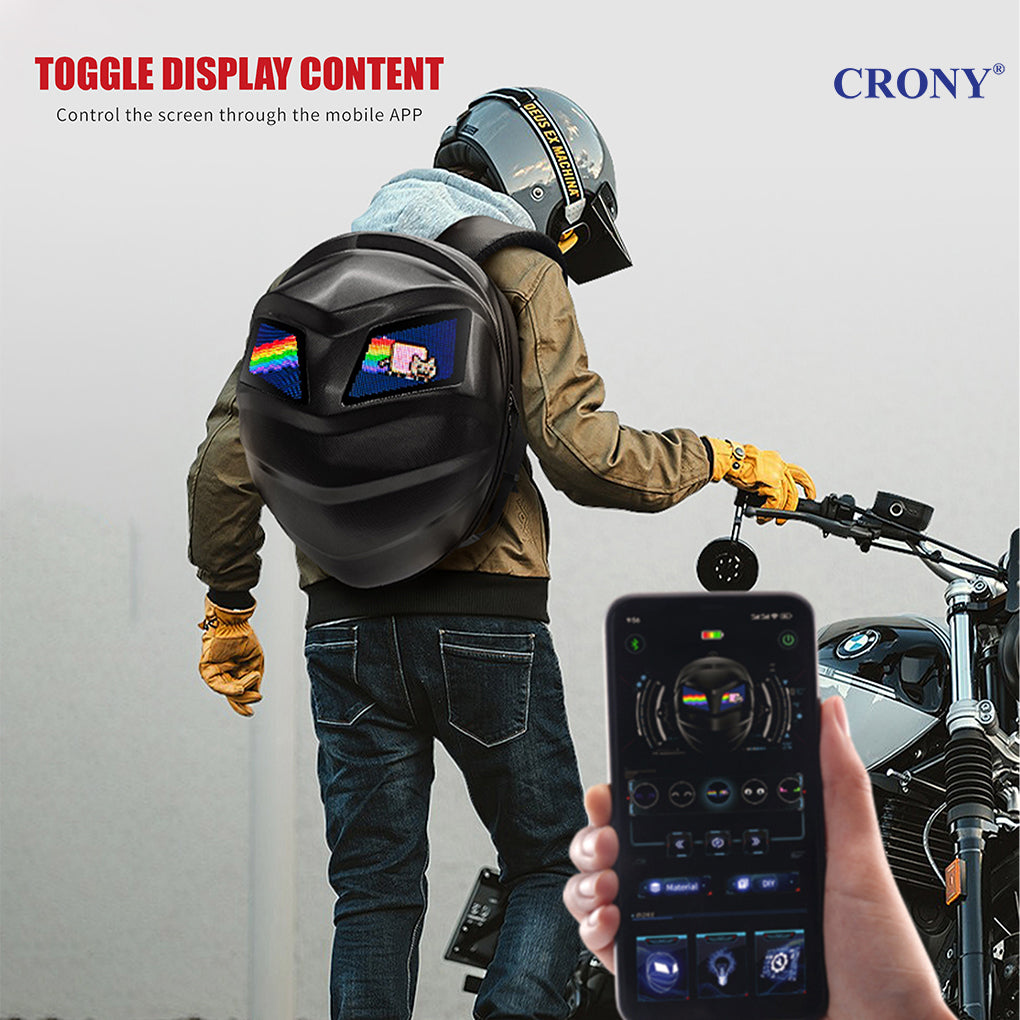 CRONY Owl LED Display Backpack Owl LED Eyes Motor Backpack, Backpack, Phone Control Screen Bag, Scooter Bag Bring
