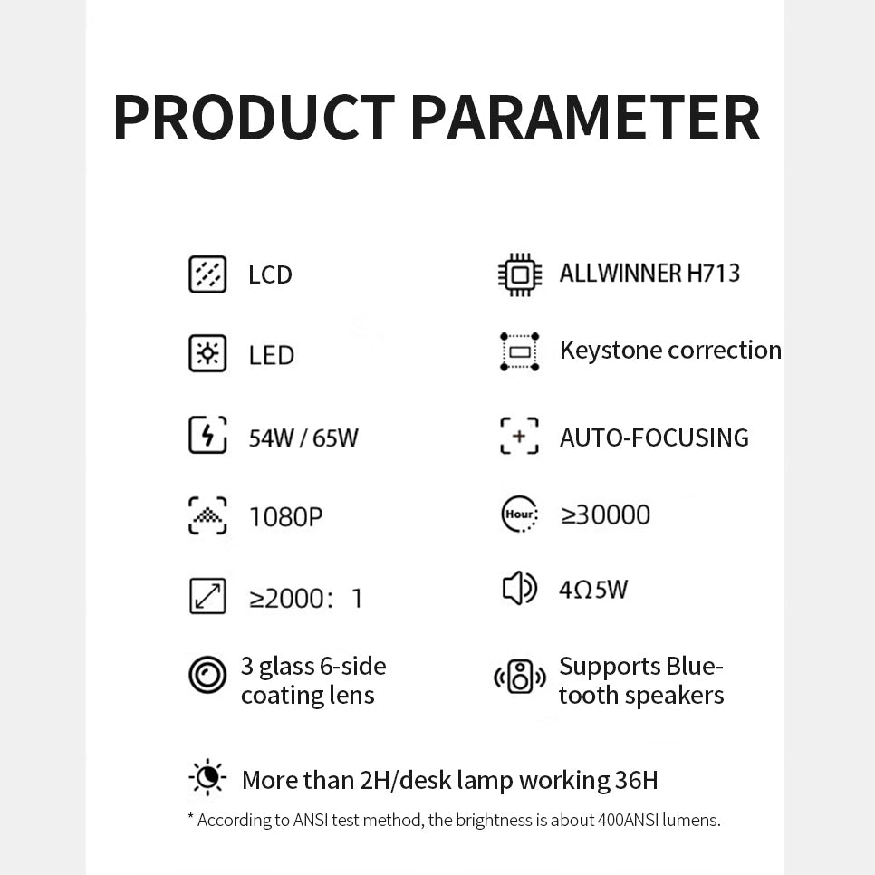 CRONY K2 Circular Projector With Ambient Light 2.4G/5G Wi-Fi Connectivity