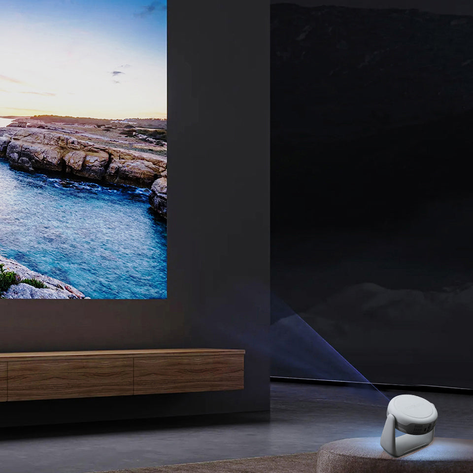 CRONY K2 Circular Projector With Ambient Light 2.4G/5G Wi-Fi Connectivity