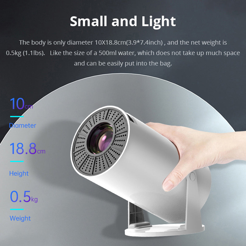 CRONY K1 Cylinder Projector Portable Mini Home Theater 720P Android Projector with WiFi Bluetooth HDMI USB 120 Lumens Indoor Movie Projector for Kids and Family