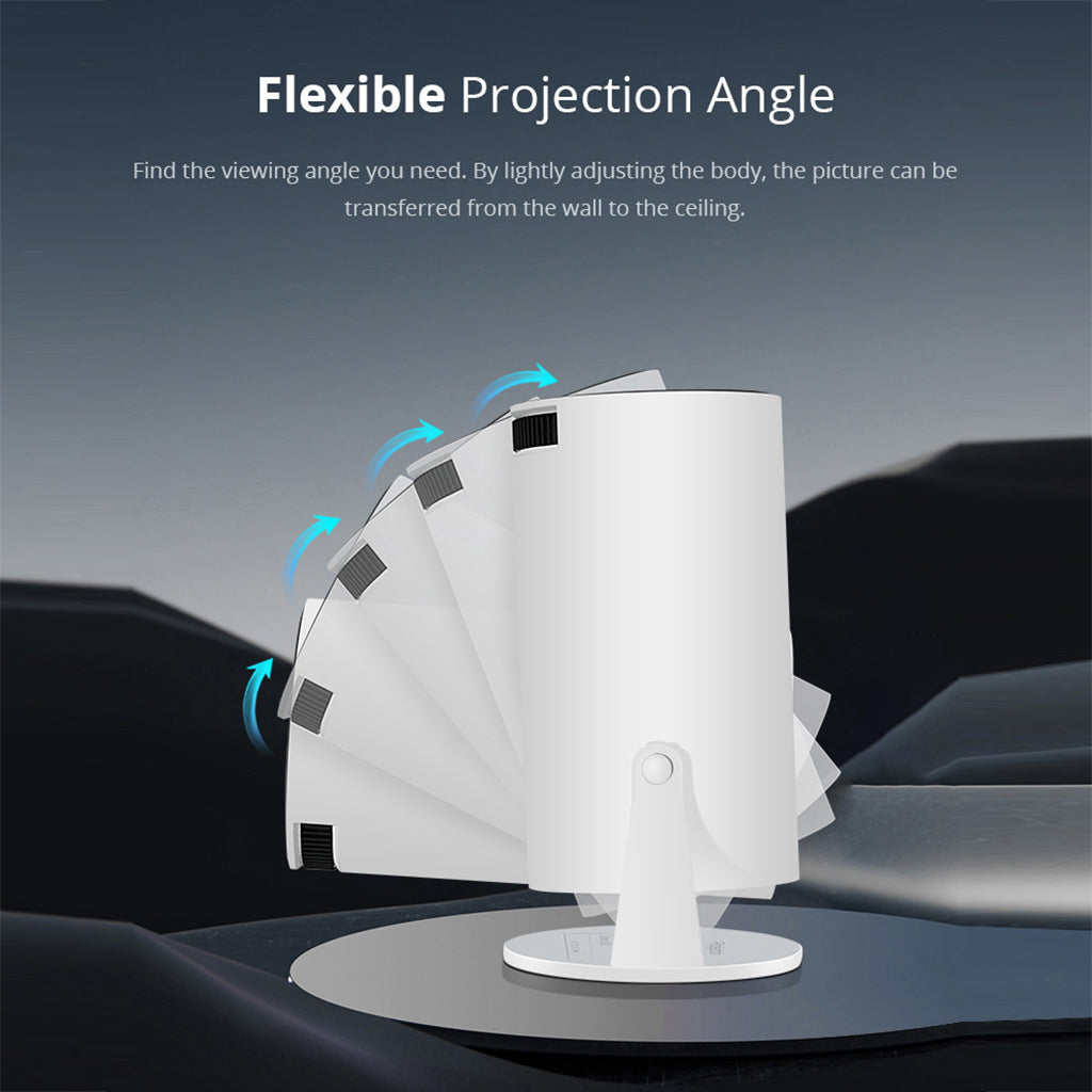 CRONY K1 Cylinder Projector Portable Mini Home Theater 720P Android Projector with WiFi Bluetooth HDMI USB 120 Lumens Indoor Movie Projector for Kids and Family