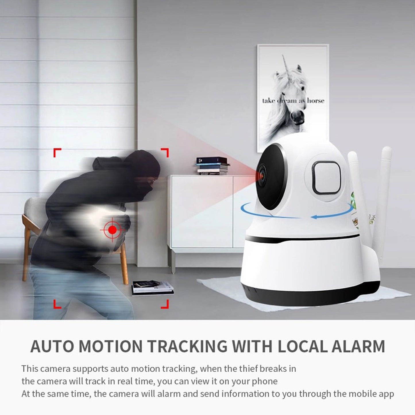 CRONY NIP-26 1080p WiFi Home Smart Camera Indoor Security Surveillance with Night Vision Monitor with iOS Android App Compatible with Google Home