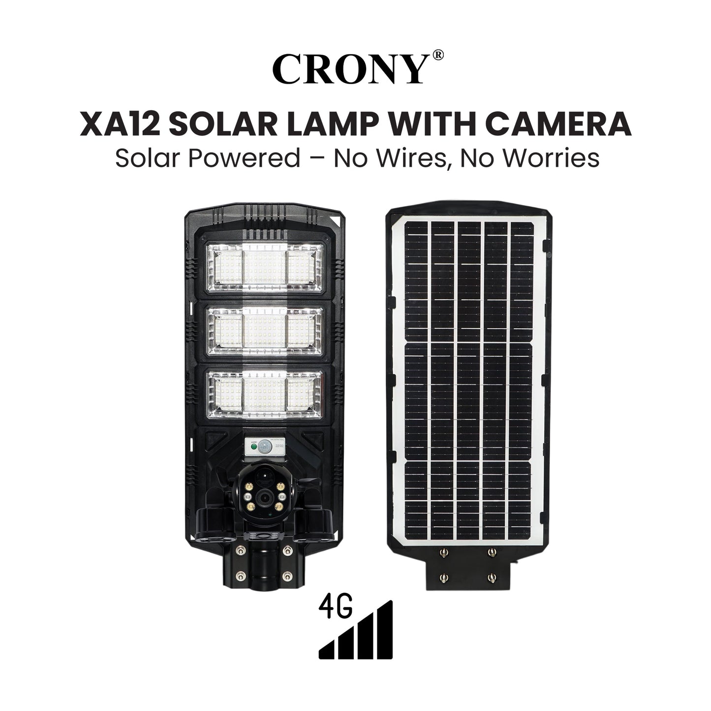 CRONY XA12-4G-4K 4MP 1080P Solar Camera with 4G Connectivity PTZ Function IR Night Vision Two-way Audio
