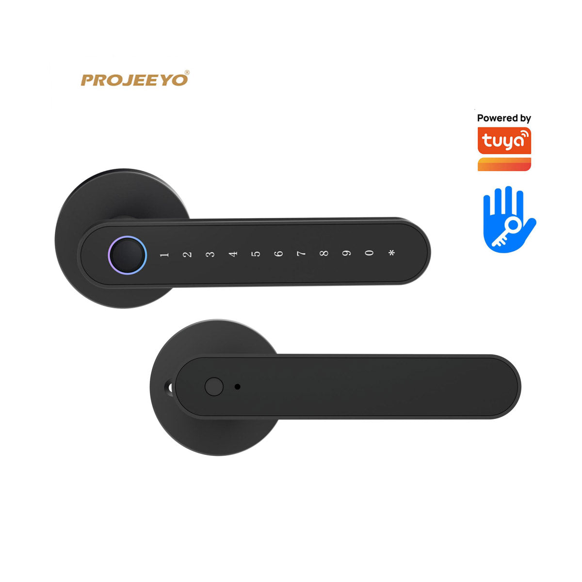 MJ-S4-DD Smart Door Lock Bluetooth Fingerprint IC Card Password Keyless Entry Digital Door Lock with Tuya/TT Lock App for Home