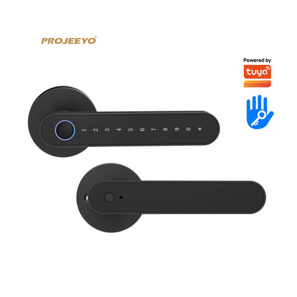 MJ-S4-DD Smart Door Lock Bluetooth Fingerprint IC Card Password Keyless Entry Digital Door Lock with Tuya/TT Lock App for Home