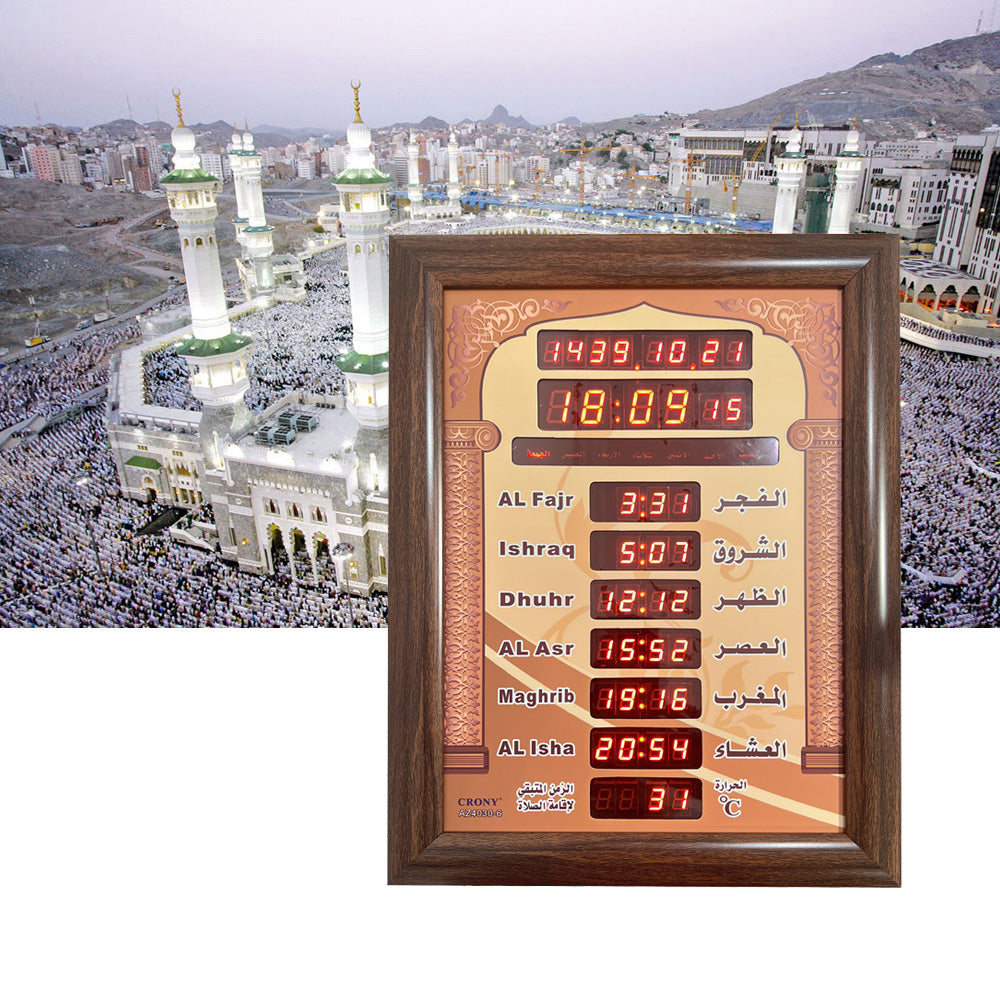 CRONY  AZ4030-6 clock Islamic Azan Wall Clock Mosque Prayer Clock Ramadan