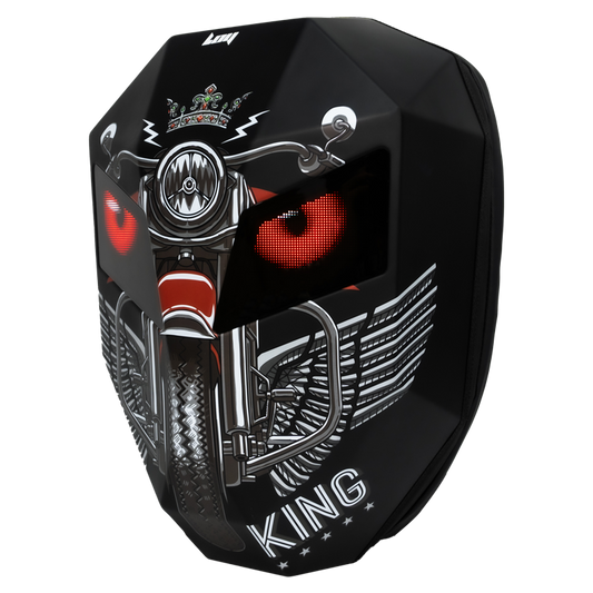 CRONY Iron Man Water transfer Crown LED Display Backpack Upgrade Iron Man LED Backpack Screen Knight Motorcycle Backpack Cool Travel Bag Scooter Bag -2