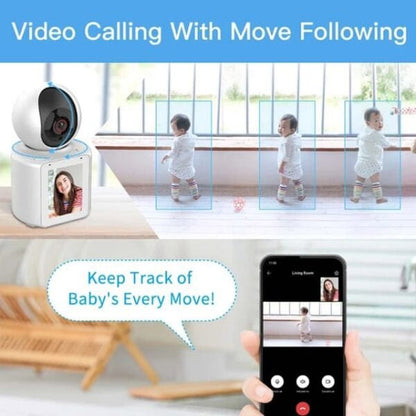 CRONY C30+ Video Calling Camera 2K WIFI Smart Home Security Camera with 1080P Display Real Time Intercom Two Way Audio Night Vision for Baby Monitor and Elderly Care