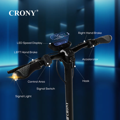 CRONY T2 Electric Scooter for Adults Range Front and Rear Suspension E Bike with APP