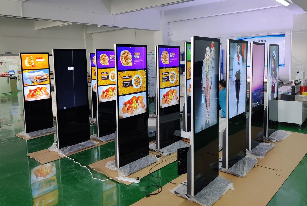 CRONY TX65-2 آلة إعلانات 64 بوصة عرض إعلانات عمودي لافتة رقمية ذكية تعمل بنظام أندرويد