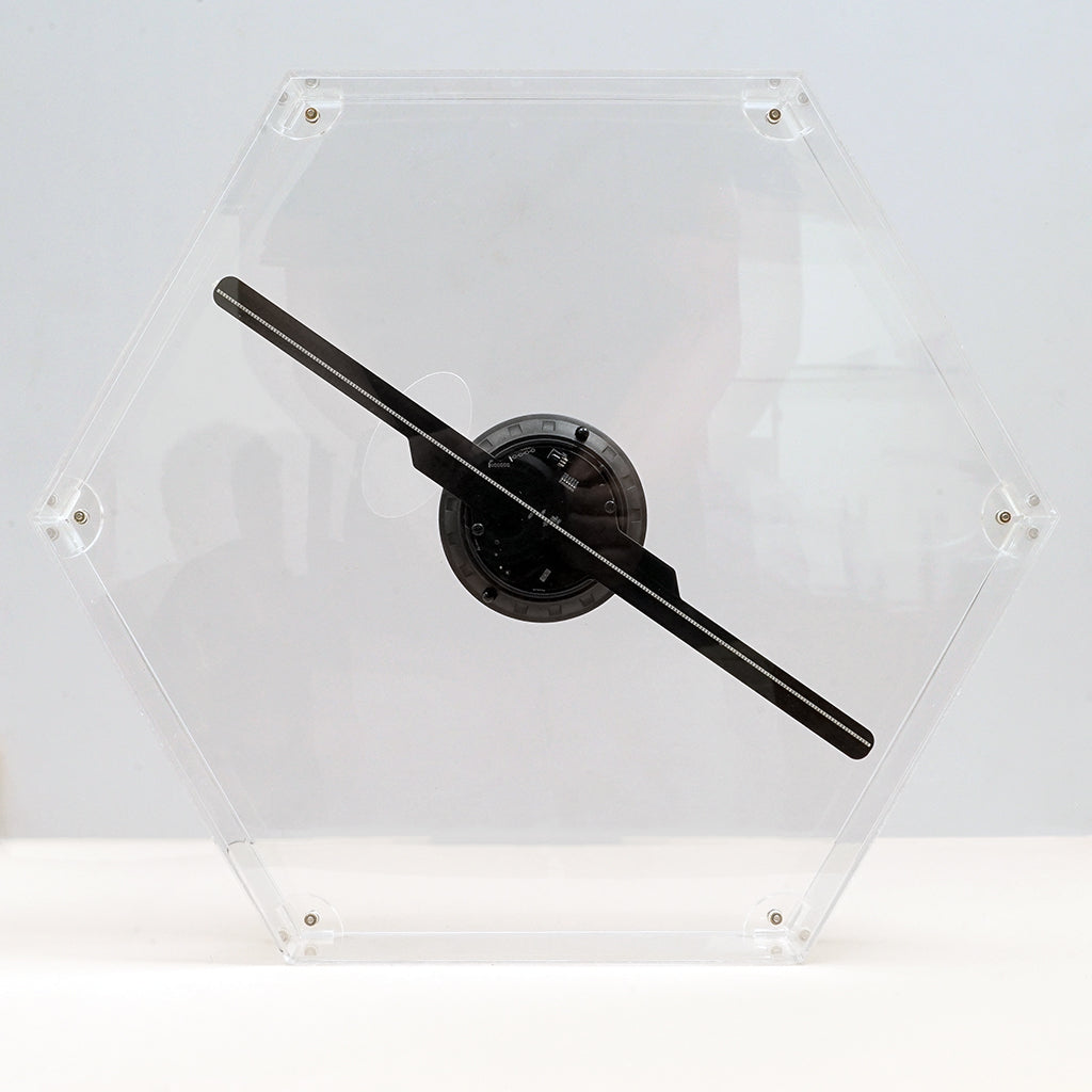 CRONY 32cm Fan Screen With 6-sided Protection Cover 3D Holographic LED Fan