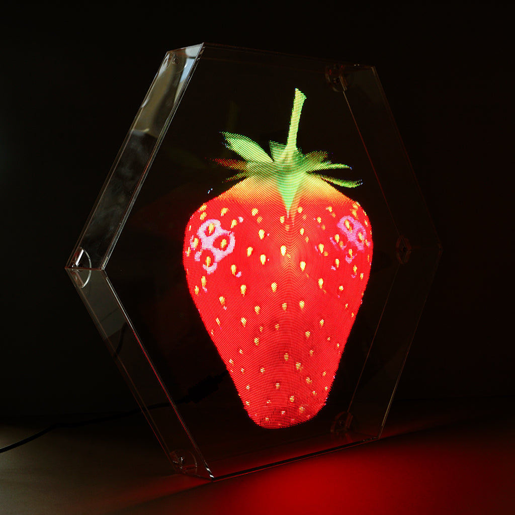 CRONY 32cm Fan Screen With 6-sided Protection Cover 3D Holographic LED Fan