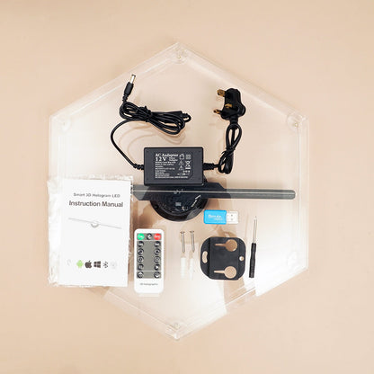 CRONY 32cm Fan Screen With 6-sided Protection Cover 3D Holographic LED Fan