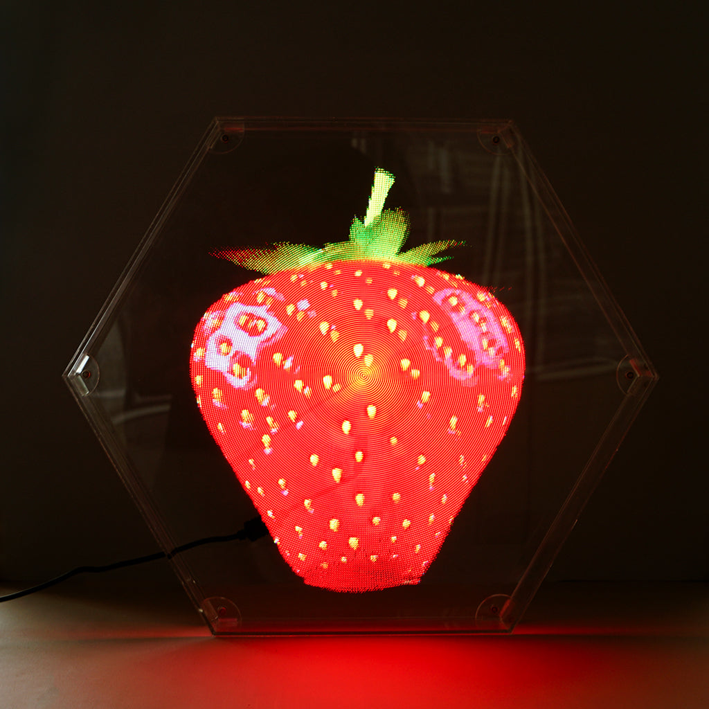 CRONY 32cm Fan Screen With 6-sided Protection Cover 3D Holographic LED Fan