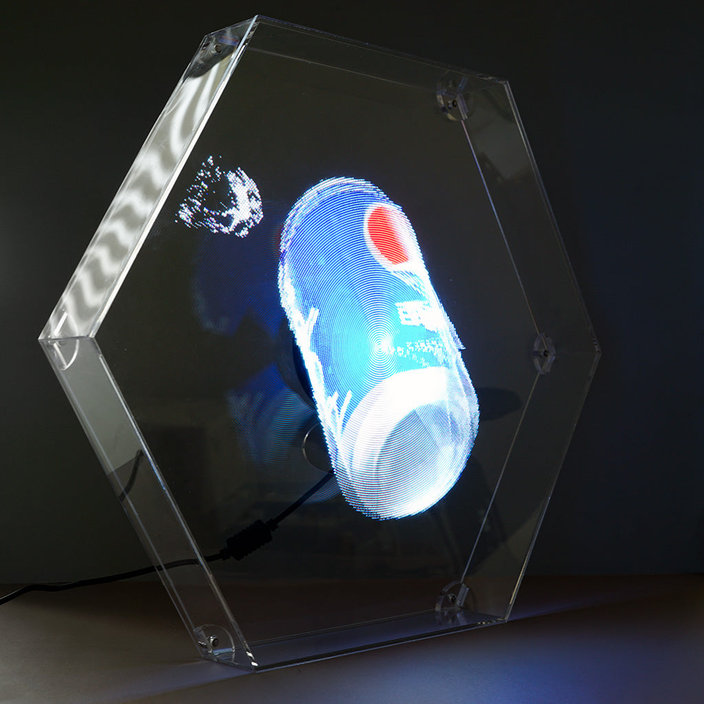 CRONY 32cm Fan Screen With 6-sided Protection Cover 3D Holographic LED Fan