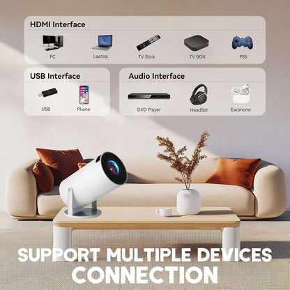 بروجيكتور الألعاب CRONY HY-300A بزاوية 180° تركيز تلقائي بروجيكتور فيديو منزلي محمول