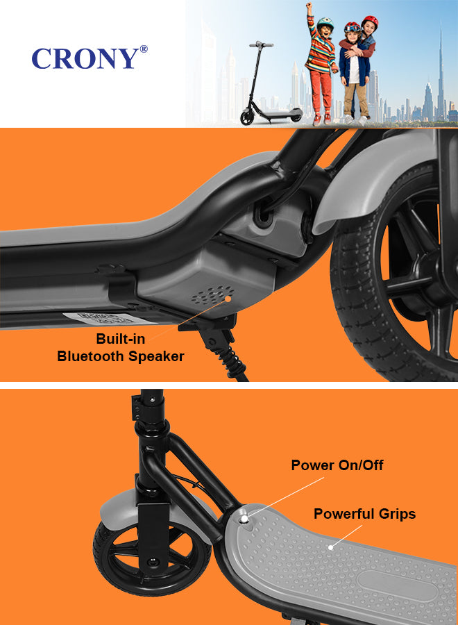 CRONY ZL-E7 Kids Electric Scooter with Speaker Foldable Lightweight Frame with Vacuum Tires