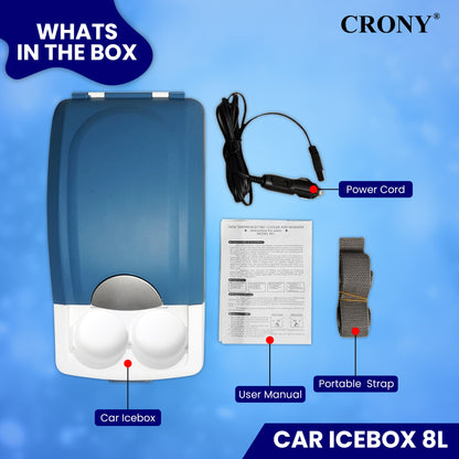 CRONY Car Icebox 8L Low Noise Compact Refrigerators Mini Fridge Portable Cooler Car Refrigerator