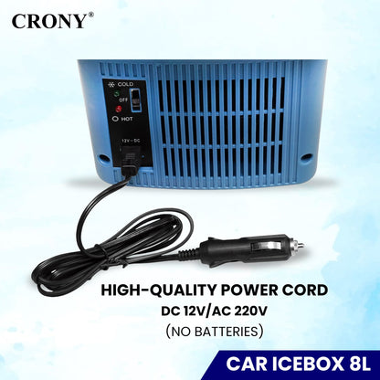 CRONY Car Icebox 8L Low Noise Compact Refrigerators Mini Fridge Portable Cooler Car Refrigerator