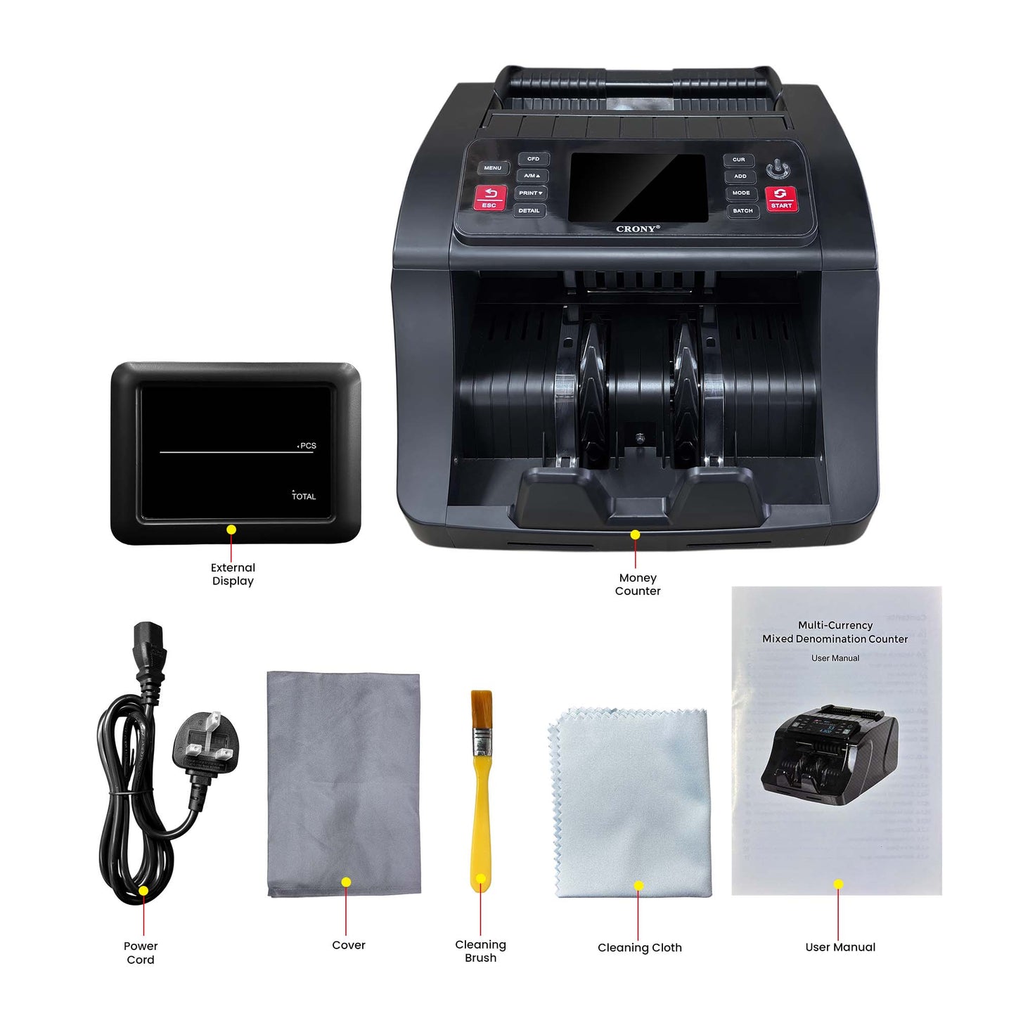 CRONY AL-N66D currency count machine with UV MG IR Detection Mixed Bill Counting Touch Display for Office Bank Retail