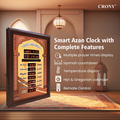 CRONY AZ5035-6 clock Islamic Azan Wall Clock Mosque Prayer Clock Ramadan