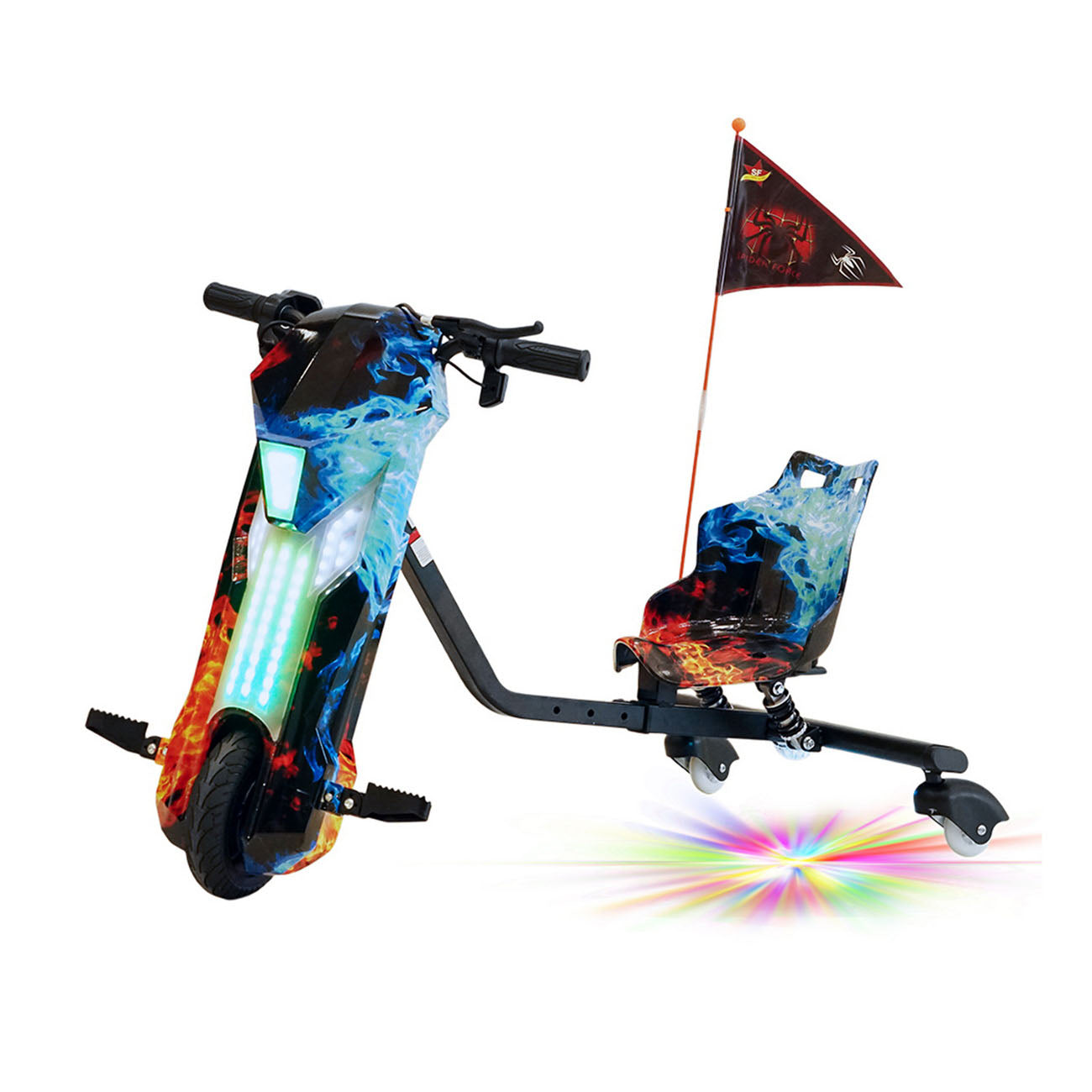 سيارة انزلاق جاهزة للقيادة من نوع V CRONY D02 بحجم 8 بوصات بسرعة 18 كم/س مع أضواء LED ومكبر صوت بلوتوث