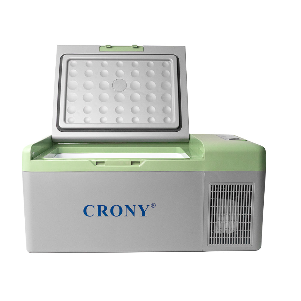 CRONY Car Refrigerator 15L C15 12v Thermoelectric car Cooler Camping Fridge Freezer-GREEN