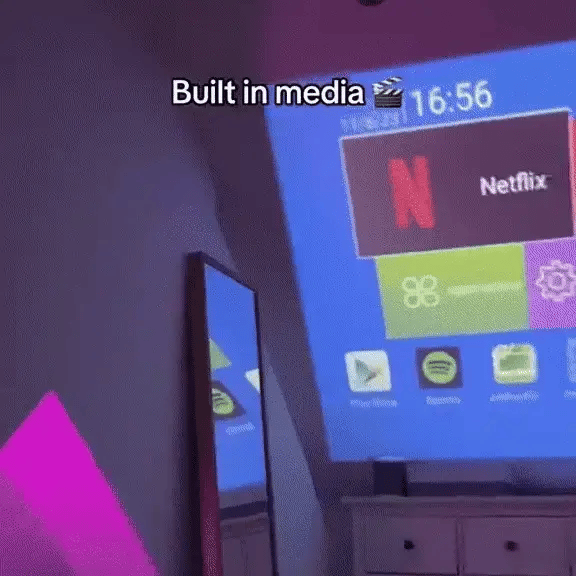 بروجيكتور الألعاب CRONY HY-300A بزاوية 180° تركيز تلقائي بروجيكتور فيديو منزلي محمول