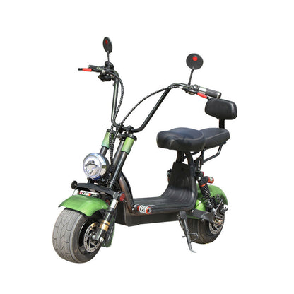 CRONY Small Harley two seat big tires with BT  1000w high power electric scooter BLACK