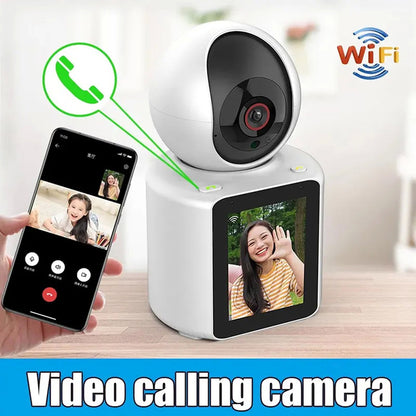 CRONY C30+ Video Calling Camera 2K WIFI Smart Home Security Camera with 1080P Display Real Time Intercom Two Way Audio Night Vision for Baby Monitor and Elderly Care