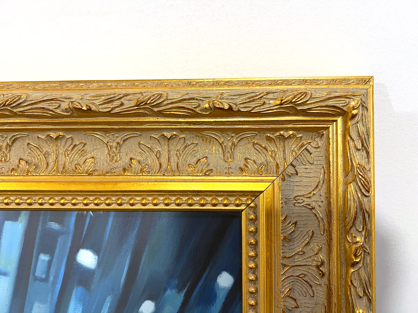 Heavy European style golden wood grain frame and real handmade oil painting - sunrise