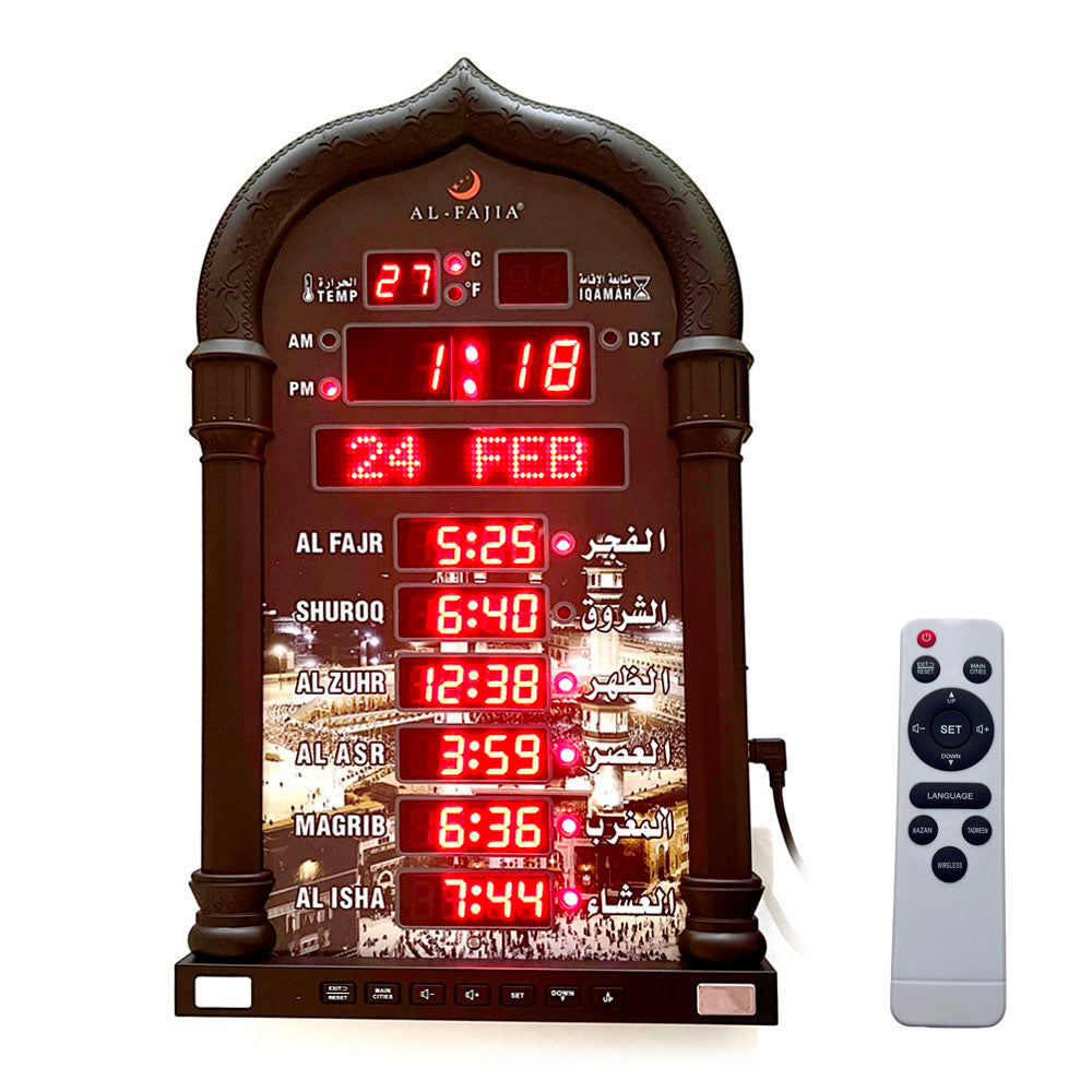 CRONY 4008PRO AZAN Clock  AL-HARAMEEN Azan Clock Led Prayer Clock Wall Clock Read Home Office Mosque Digital Azan Clock-black