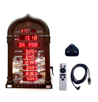 CRONY 4008PRO AZAN Clock  AL-HARAMEEN Azan Clock Led Prayer Clock Wall Clock Read Home Office Mosque Digital Azan Clock-black