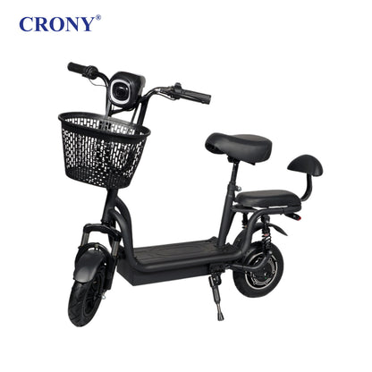 CRONY JL005-02 Small Harley Electric Bicycle Folding Electric Scooter  2 Wheels with Basket